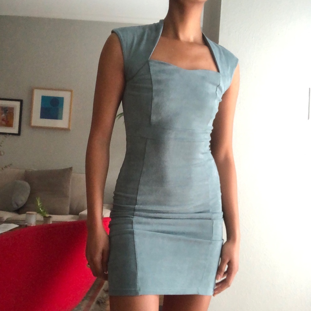 Body-con light blue dress